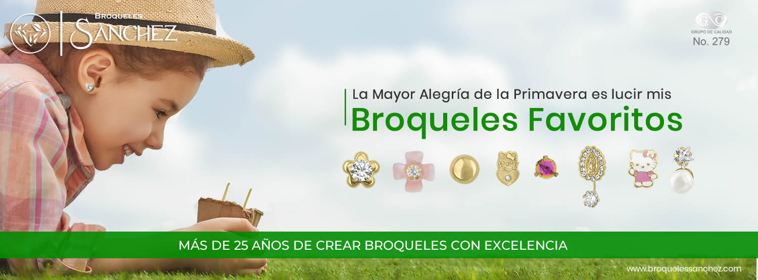 Joyeria de oro y plata en Guadalajara, broqueles en oro 10k, 14k y plata